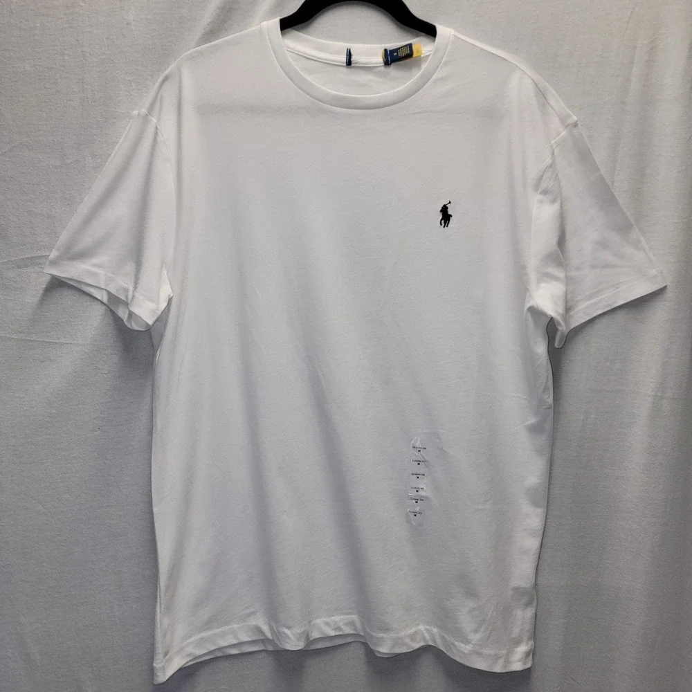 Polo‎ Ralph Lauren Men's SZ M Buffalo Check Plaid Big Pony White T-Shirt New